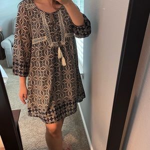 Entro 3/4 sleeve Bohemian mini dress